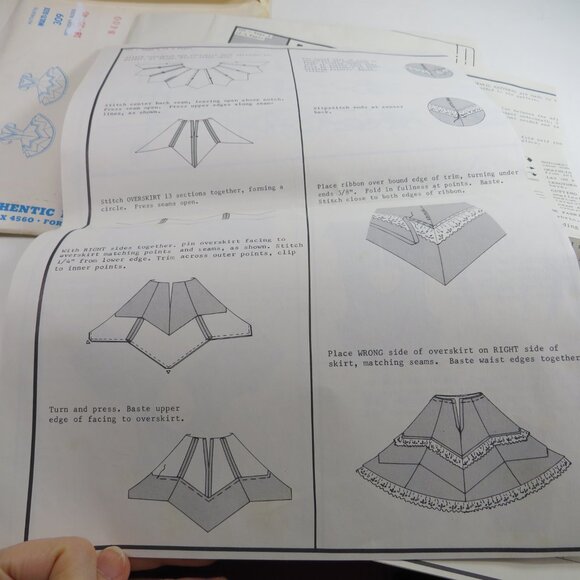 VTG Authenic Pattern Inc #309 Large Full Square Dancing Circle Skirt Pointed Hem - Picture 8 of 12